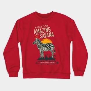 Amazing Savana Zebra Crewneck Sweatshirt